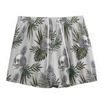Tropical Pineapple Skull Pattern Print Mesh Shorts