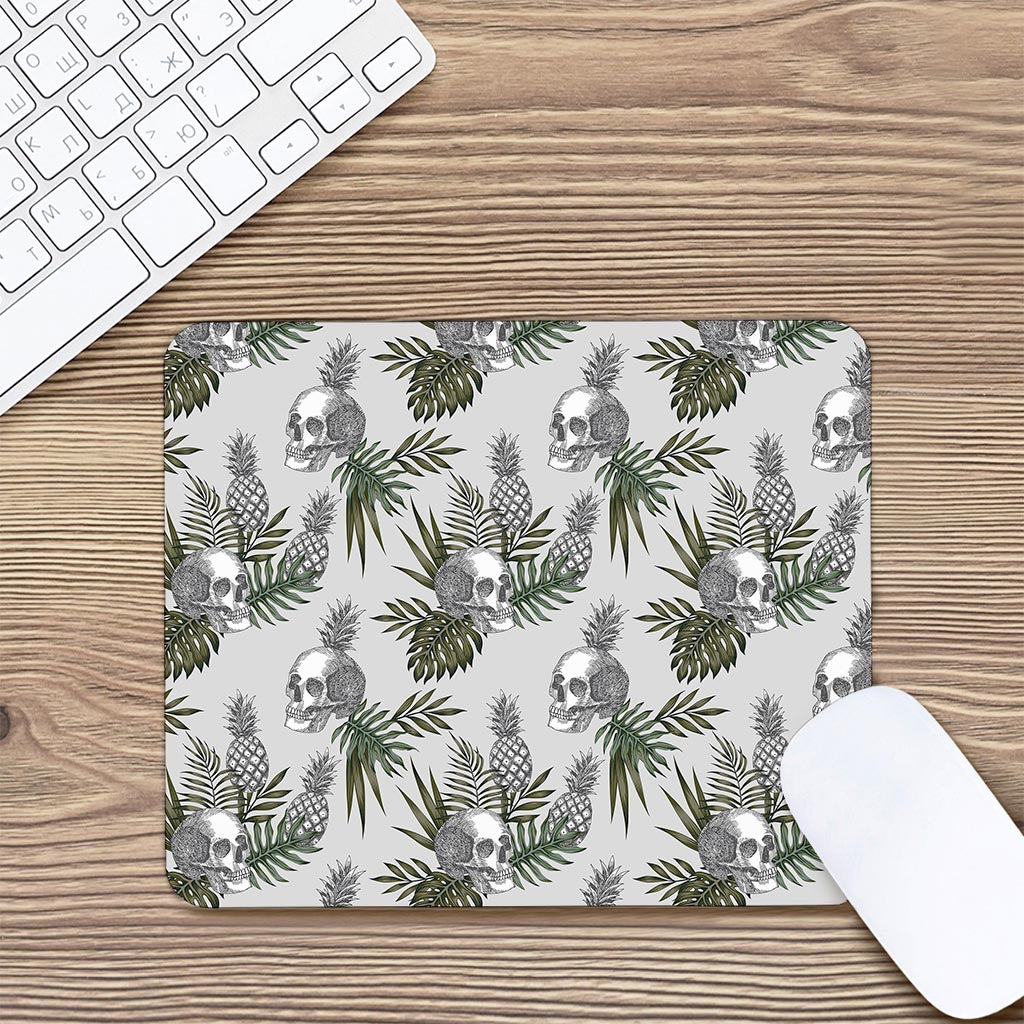 Tropical Pineapple Skull Pattern Print Mouse Pad