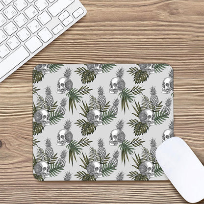 Tropical Pineapple Skull Pattern Print Mouse Pad