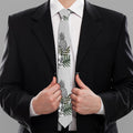Tropical Pineapple Skull Pattern Print Necktie