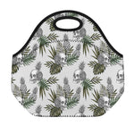 Tropical Pineapple Skull Pattern Print Neoprene Lunch Bag