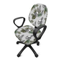 Tropical Pineapple Skull Pattern Print Office Chair Cover