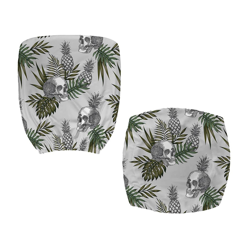 Tropical Pineapple Skull Pattern Print Office Chair Cover