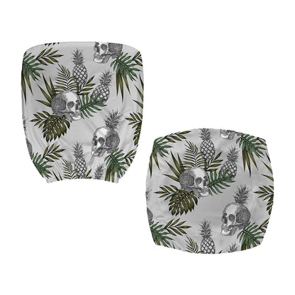 Tropical Pineapple Skull Pattern Print Office Chair Cover