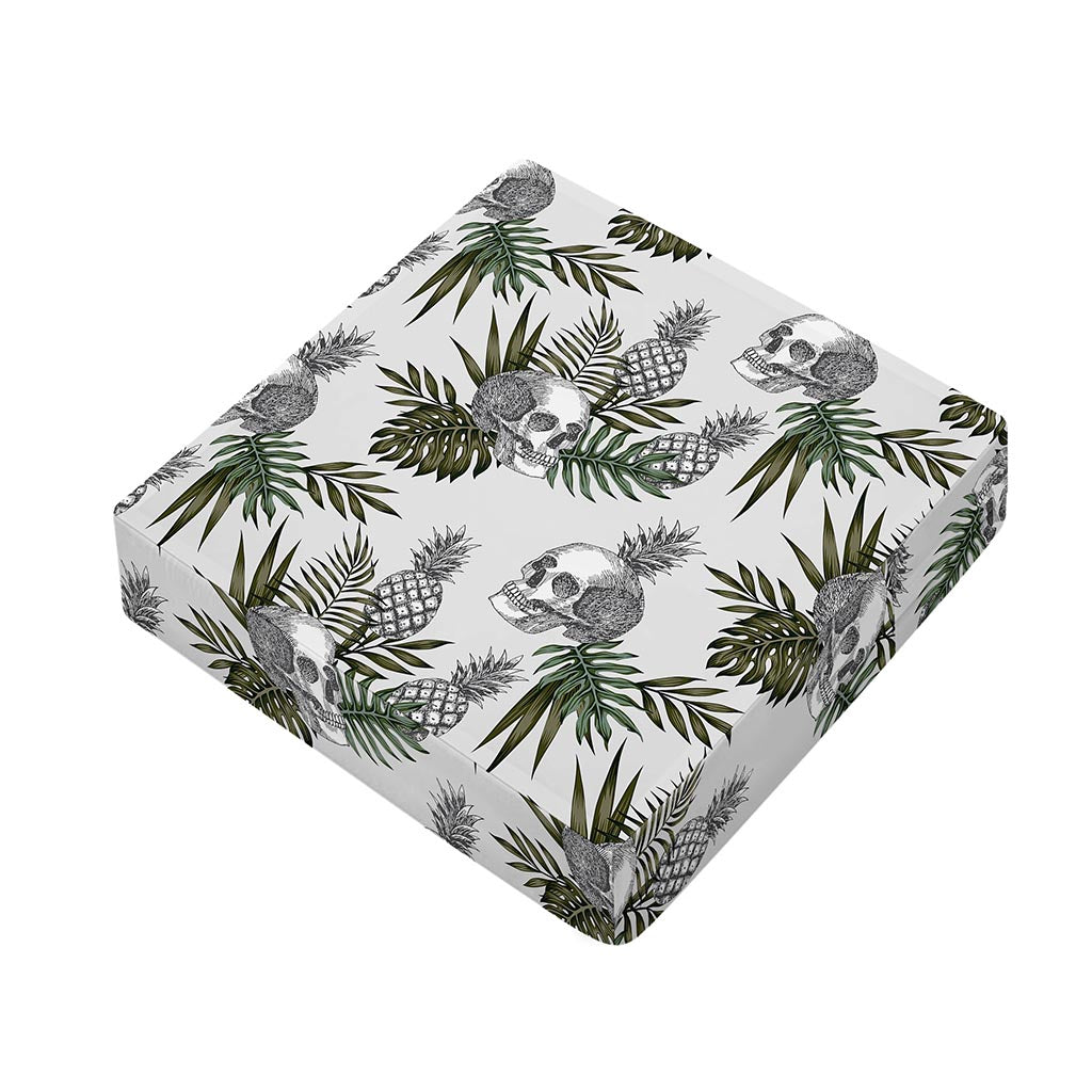 Tropical Pineapple Skull Pattern Print Outdoor Seat Cushion Cover