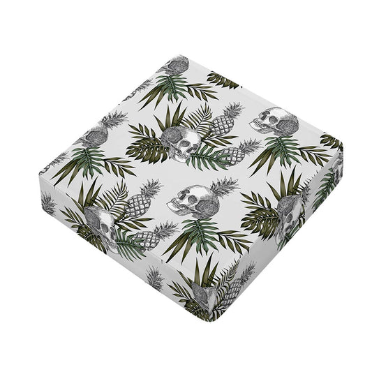 Tropical Pineapple Skull Pattern Print Outdoor Seat Cushion Cover