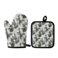 Tropical Pineapple Skull Pattern Print Oven Mitt And Pot Holder Set