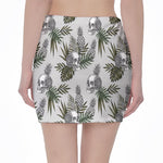 Tropical Pineapple Skull Pattern Print Pencil Mini Skirt