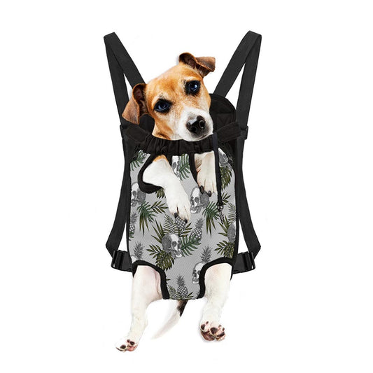 Tropical Pineapple Skull Pattern Print Pet Carrier Backpack
