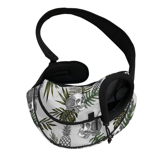 Tropical Pineapple Skull Pattern Print Pet Sling Carrier