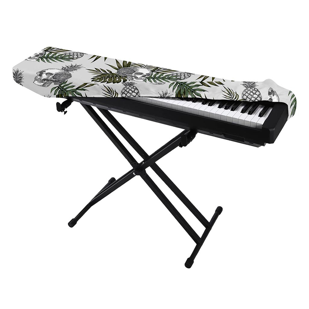 Tropical Pineapple Skull Pattern Print Piano Keyboard Cover