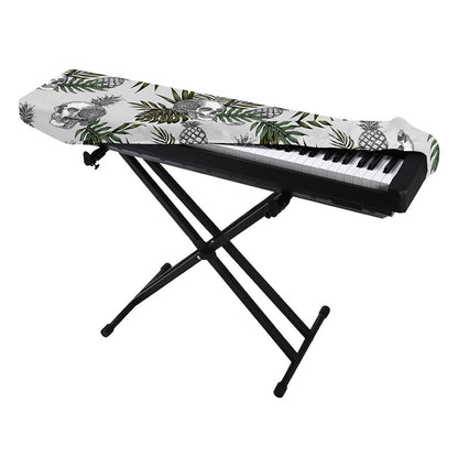 Tropical Pineapple Skull Pattern Print Piano Keyboard Cover