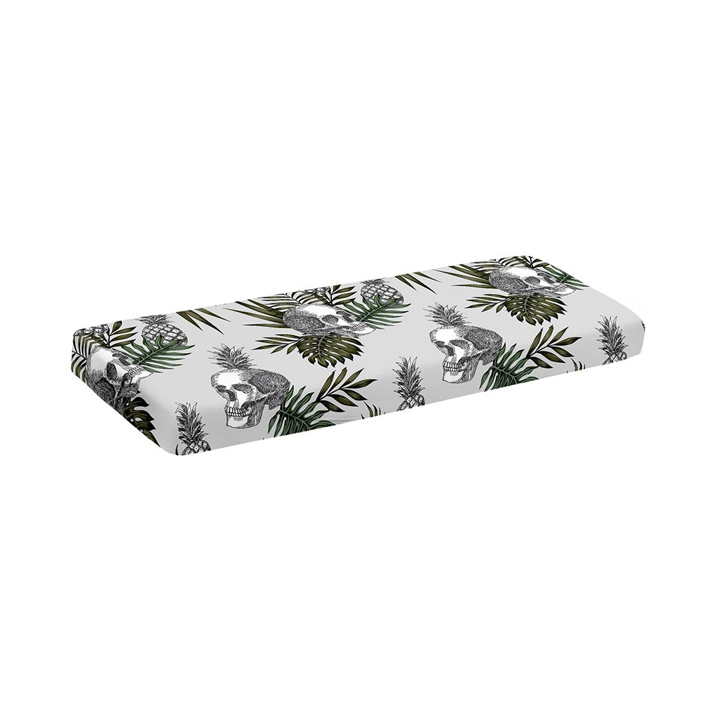 Tropical Pineapple Skull Pattern Print Piano Keyboard Cover
