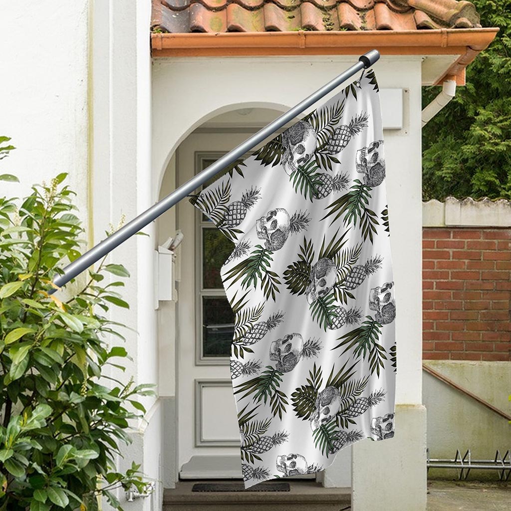 Tropical Pineapple Skull Pattern Print Polyester Flag