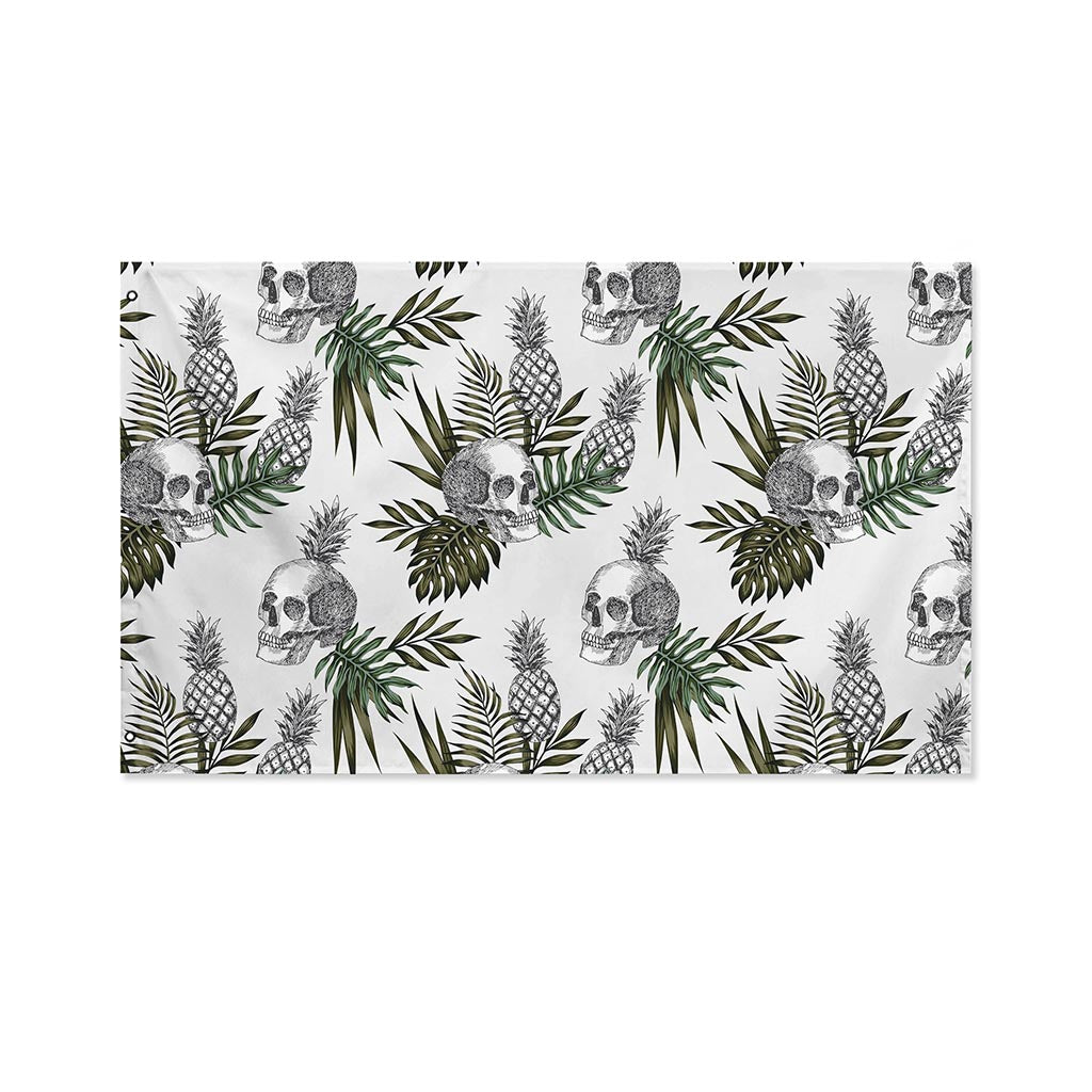 Tropical Pineapple Skull Pattern Print Polyester Flag