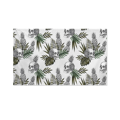 Tropical Pineapple Skull Pattern Print Polyester Flag