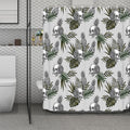 Tropical Pineapple Skull Pattern Print Polyester Shower Curtain