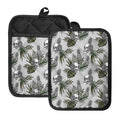 Tropical Pineapple Skull Pattern Print Pot Holders With Pocket