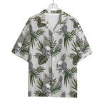 Tropical Pineapple Skull Pattern Print Rayon Hawaiian Shirt