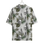 Tropical Pineapple Skull Pattern Print Rayon Hawaiian Shirt