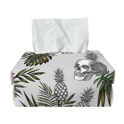 Tropical Pineapple Skull Pattern Print Rectangle Tissue Box Cover