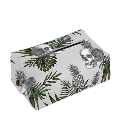 Tropical Pineapple Skull Pattern Print Rectangle Tissue Box Cover