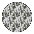 Tropical Pineapple Skull Pattern Print Round Floor Mat