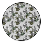 Tropical Pineapple Skull Pattern Print Round Floor Mat