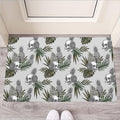 Tropical Pineapple Skull Pattern Print Rubber Doormat