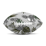 Tropical Pineapple Skull Pattern Print Rugby Ball