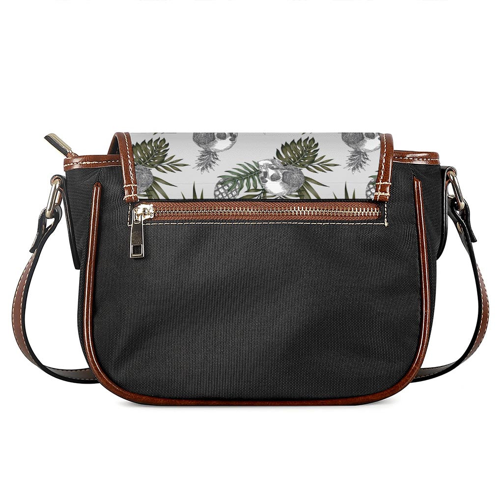 Tropical Pineapple Skull Pattern Print Saddle Bag