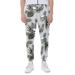 Tropical Pineapple Skull Pattern Print Scuba Joggers