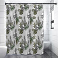 Tropical Pineapple Skull Pattern Print Shower Curtain