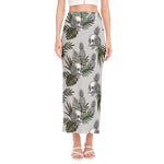 Tropical Pineapple Skull Pattern Print Side Slit Maxi Skirt