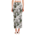 Tropical Pineapple Skull Pattern Print Side Slit Maxi Skirt