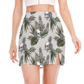 Tropical Pineapple Skull Pattern Print Side Slit Mini Skirt