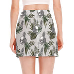 Tropical Pineapple Skull Pattern Print Side Slit Mini Skirt