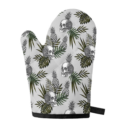 Tropical Pineapple Skull Pattern Print Single Oven Mitt