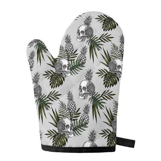 Tropical Pineapple Skull Pattern Print Single Oven Mitt