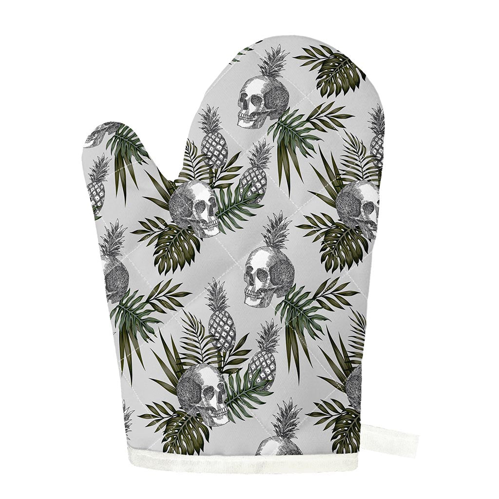 Tropical Pineapple Skull Pattern Print Single Oven Mitt