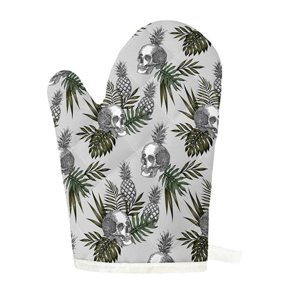 Tropical Pineapple Skull Pattern Print Single Oven Mitt