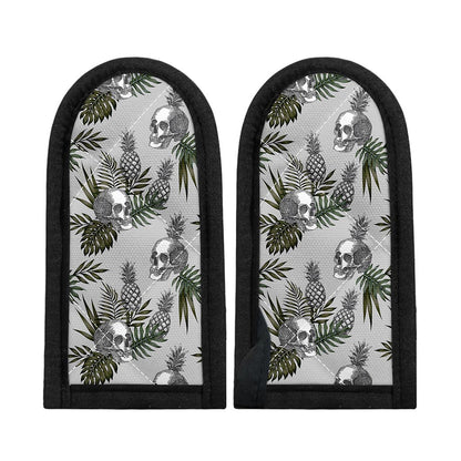 Tropical Pineapple Skull Pattern Print Skillet Handle Cover