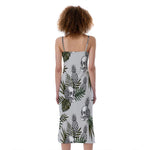 Tropical Pineapple Skull Pattern Print Slim Fit Midi Cami Dress