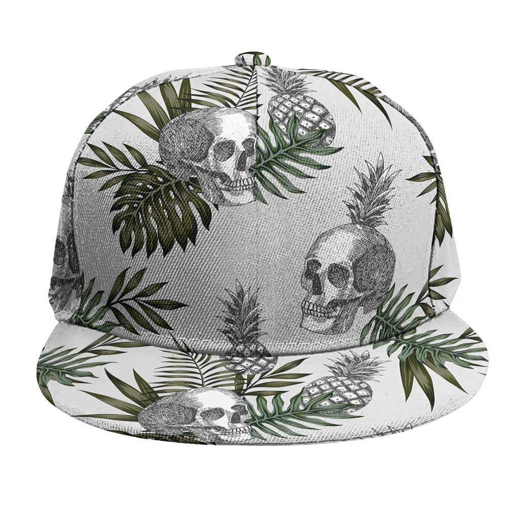 Tropical Pineapple Skull Pattern Print Snapback Cap