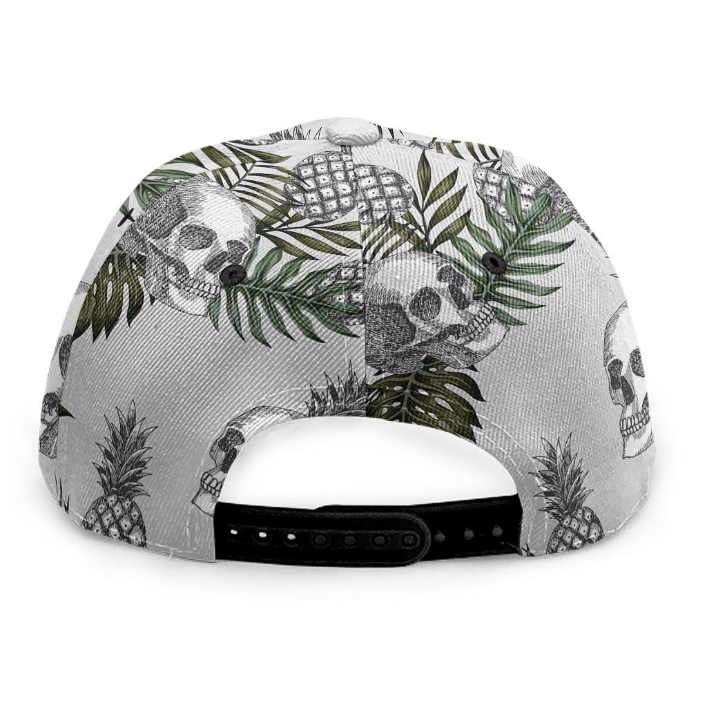 Tropical Pineapple Skull Pattern Print Snapback Cap