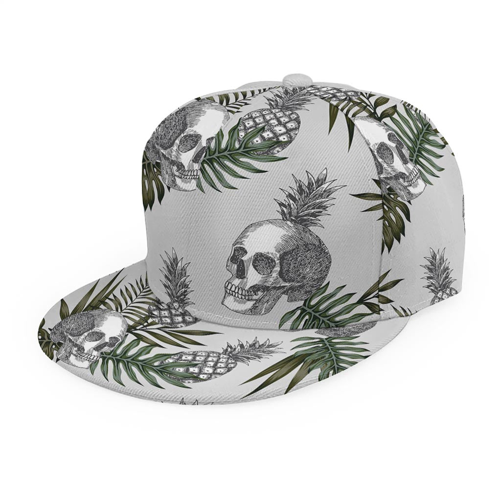 Tropical Pineapple Skull Pattern Print Snapback Cap