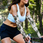 Tropical Pineapple Skull Pattern Print Sun Protection Arm Sleeves