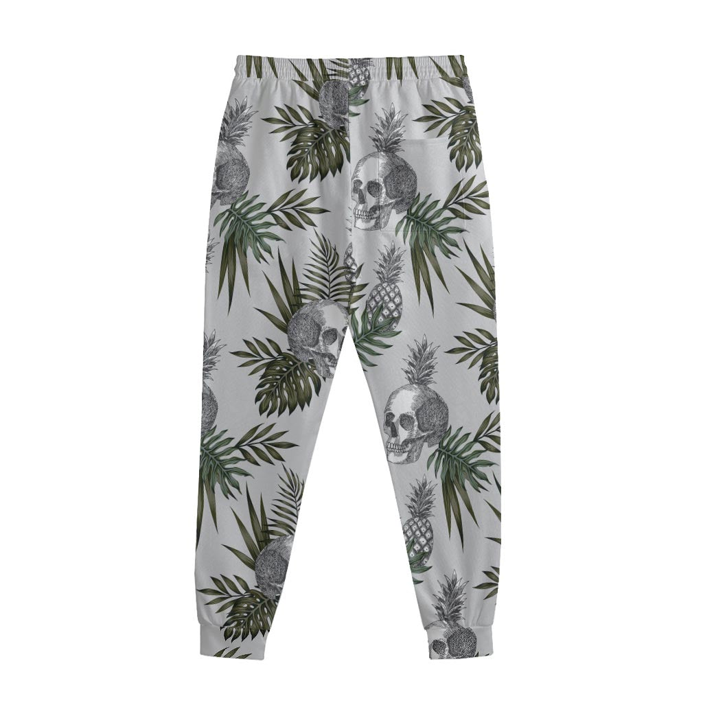 Tropical Pineapple Skull Pattern Print Sweatpants