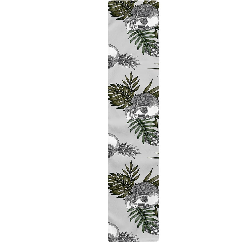 Tropical Pineapple Skull Pattern Print Table Runner