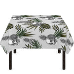 Tropical Pineapple Skull Pattern Print Tablecloth